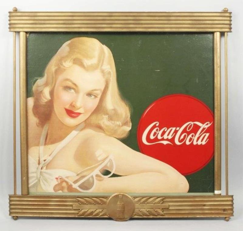 Cardboard Coca-Cola Girl with Sunglasses Poster