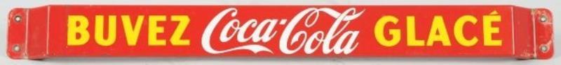 1950s Coca-Cola Porcelain Door Bar in French.