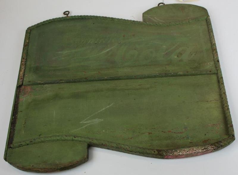 late 19th c painted wooden Coca Cola sign