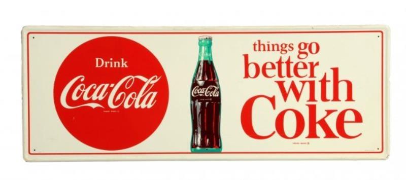1960's Coca-Cola Self Framed Tin Sign.