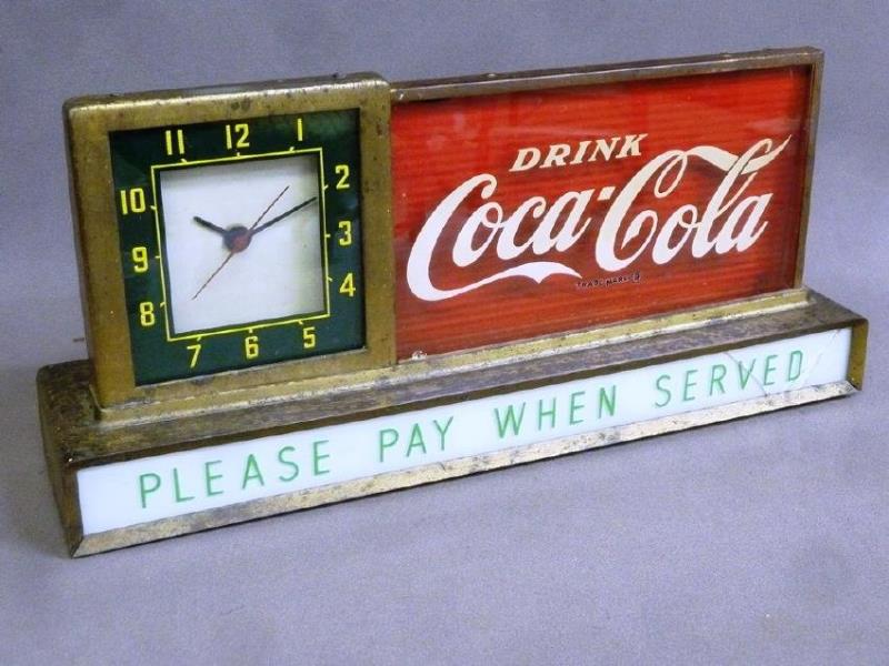 COCA COLA ELECTRIC COUNTER CLOCK. American, mid 20th