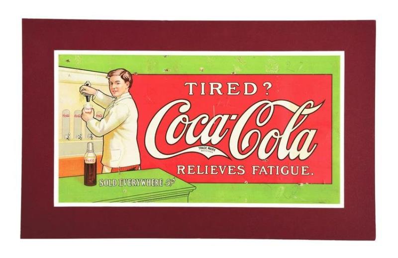 1907 COCA-COLA TROLLEY SIGN.