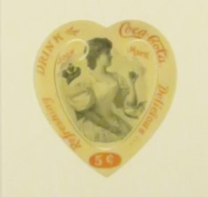 1898 Coca Cola Celluloid Heart Book Mark