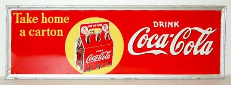 1930's Framed Tin "Drink Coca Cola" Sign