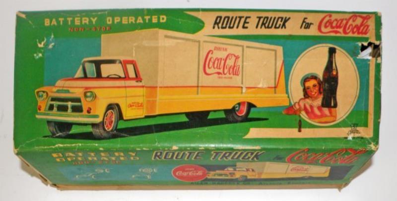 BOXED BATTERY OPERATED COCA-COLA ROUTE TRUCK