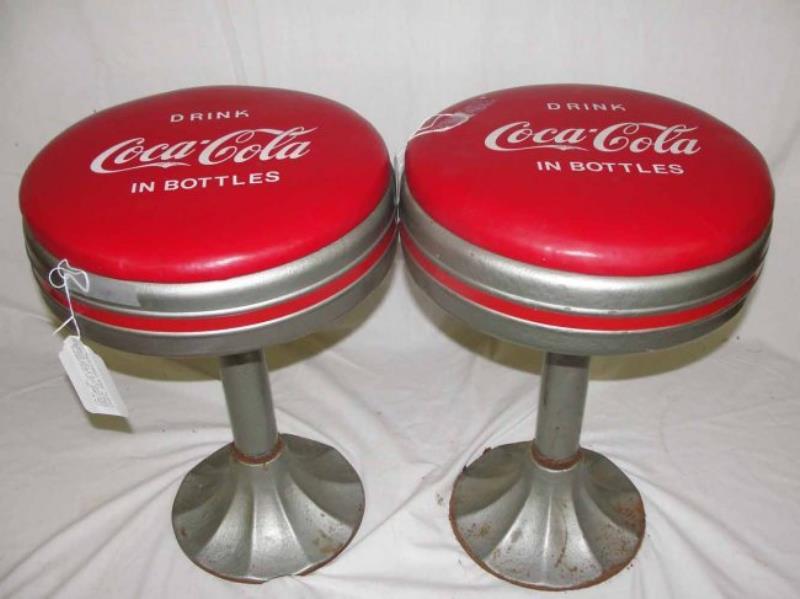 (2) Coca Cola Children's Ice Cream Parlor Stools