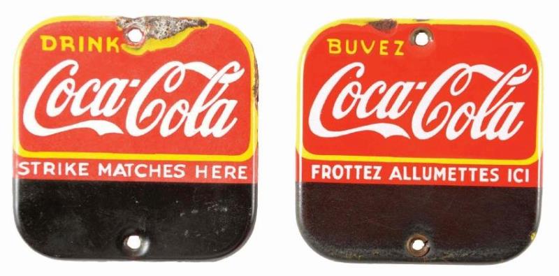 Coca-Cola Porcelain Match Strikers.