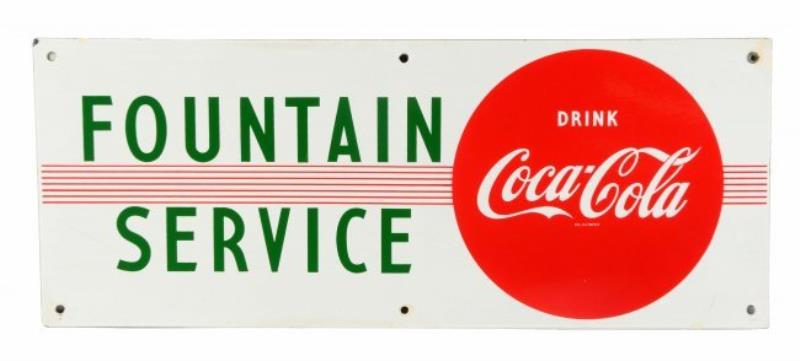 Porcelain Coca-Cola "Fountain Service" Advertising