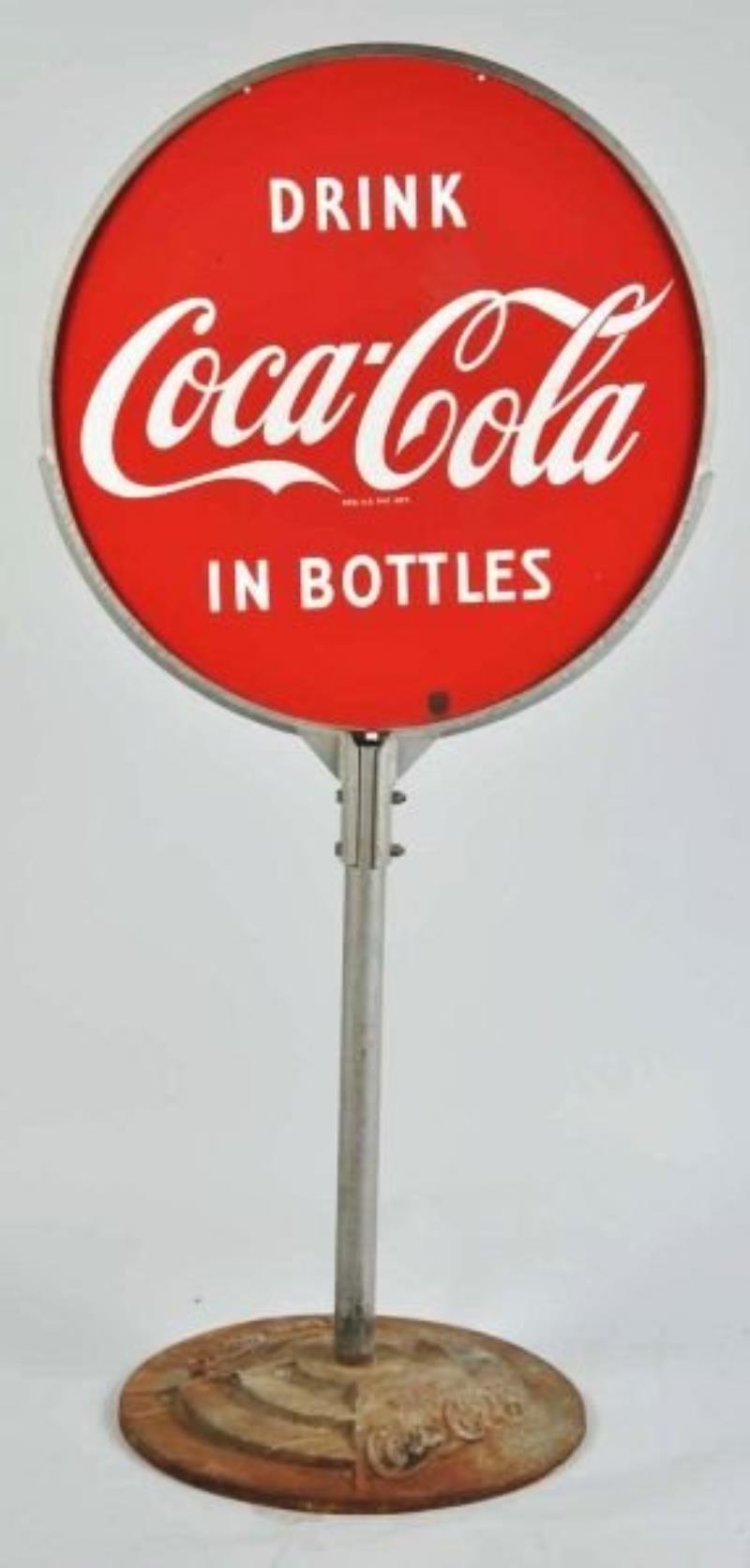 Porcelain & Iron Coca-Cola Lollipop Sign.