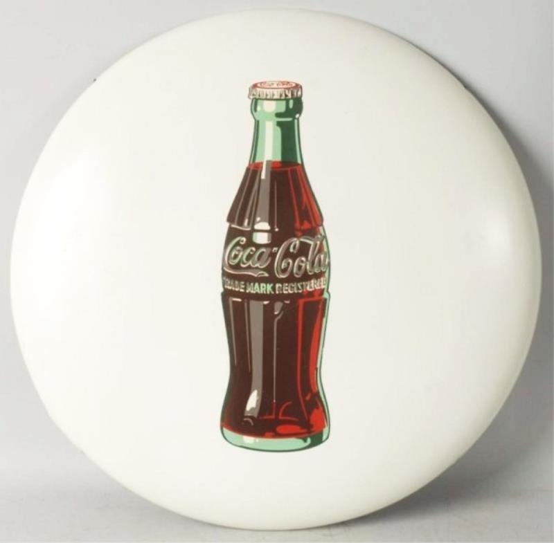 Metal Coca-Cola Button Sign.