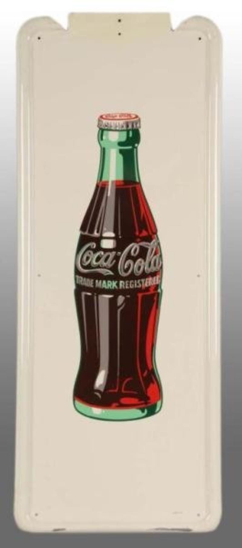Coca-Cola Pilaster Bottle Sign with Button.