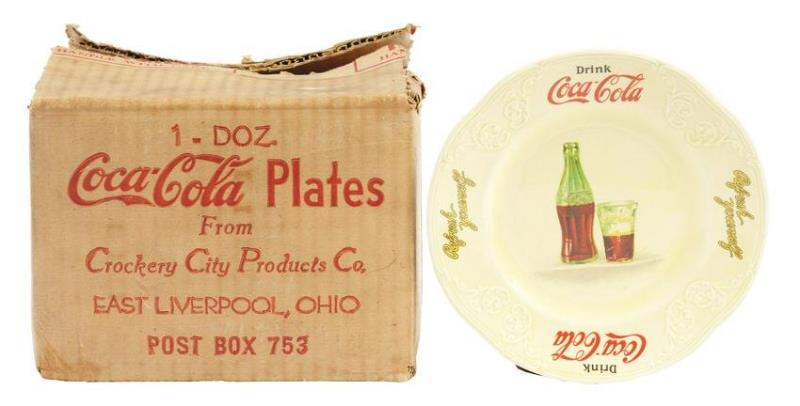 1930s Coca-Cola China Sandwich Plate Plus Box.