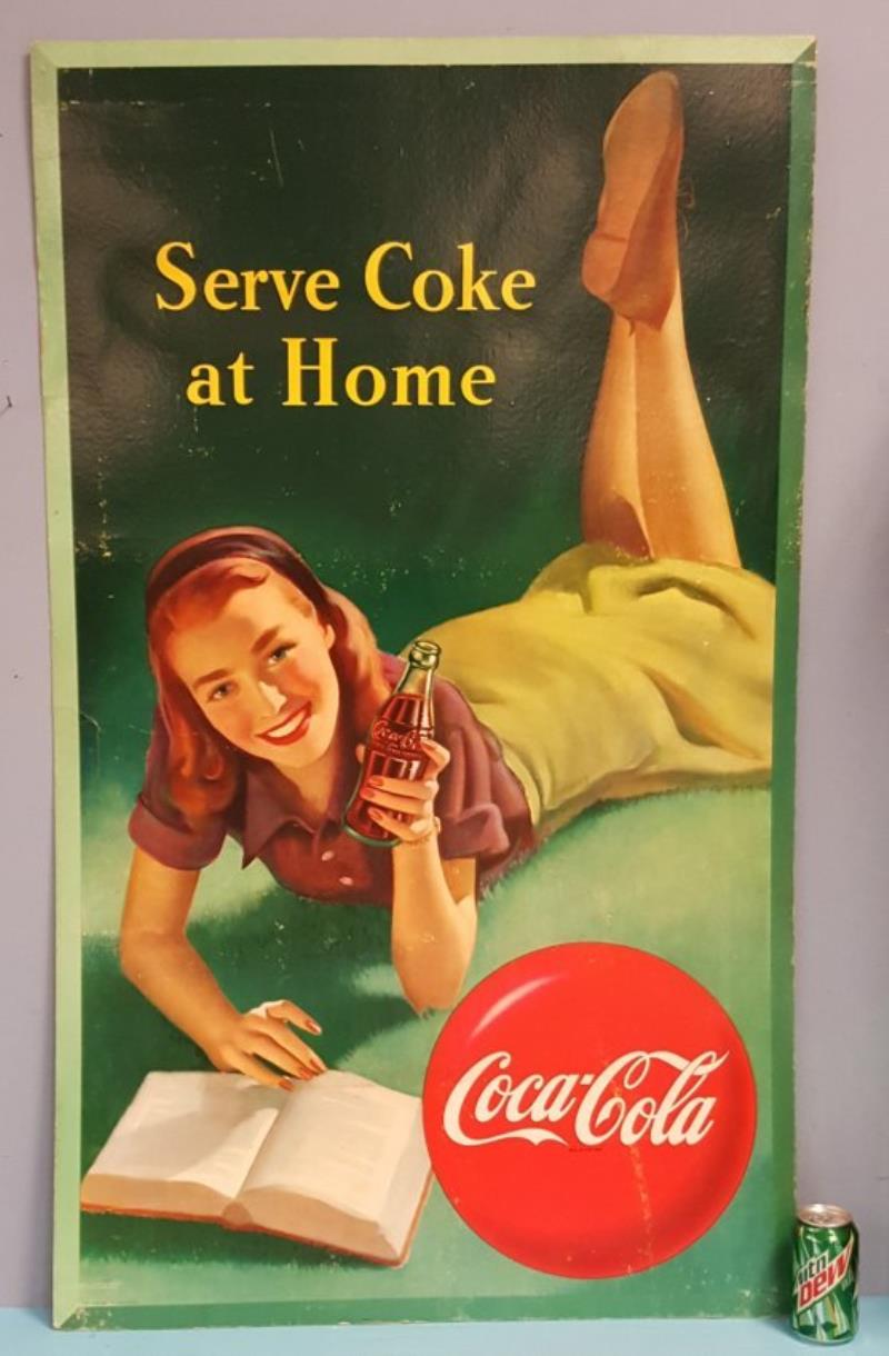 1949 Small Coca Cola Cardboard Sign Value And Price Guide