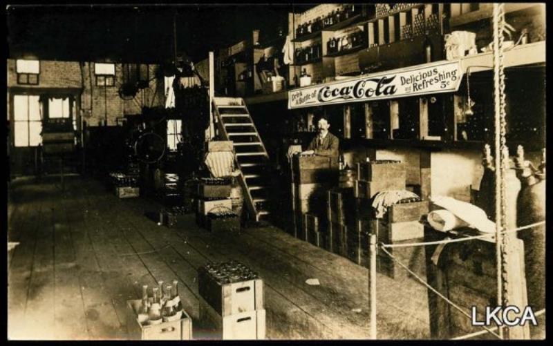 RPPC Postcard Interior Coca Cola Plant Drink soda Ad