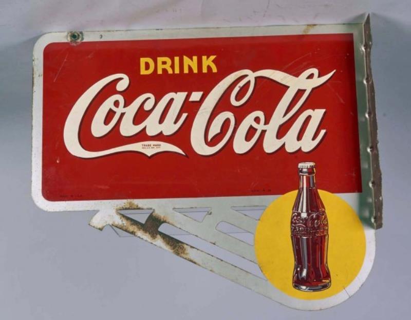Drink Coca Cola Die-Cut Tin Flange Sign