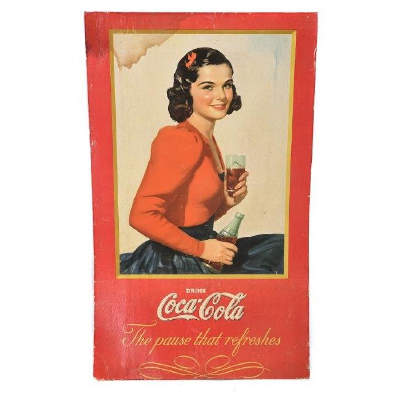 Large Vertical Coca-Cola Cardboard Poster