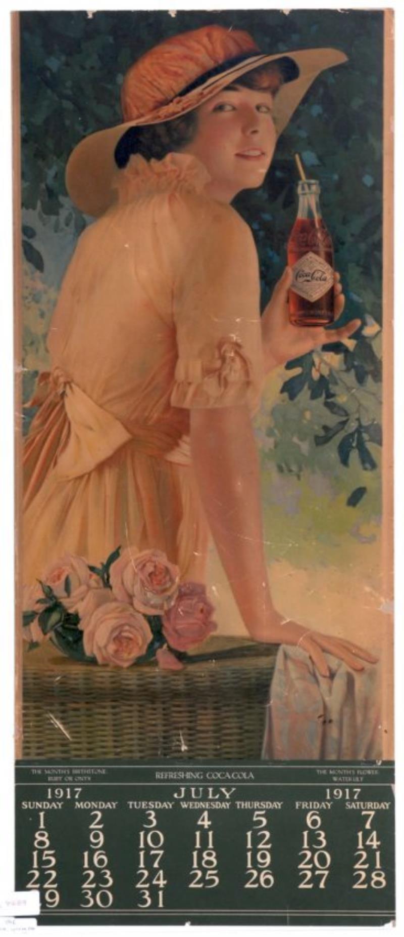1916 COCA-COLA CALENDAR with BOTTLE