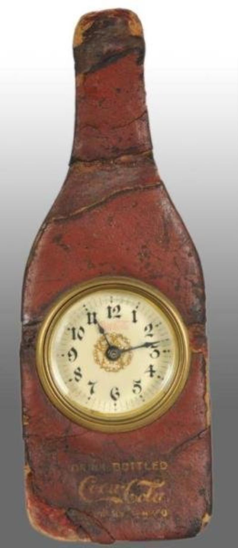 Coca-Cola Leather Bottle Advertising Clock.