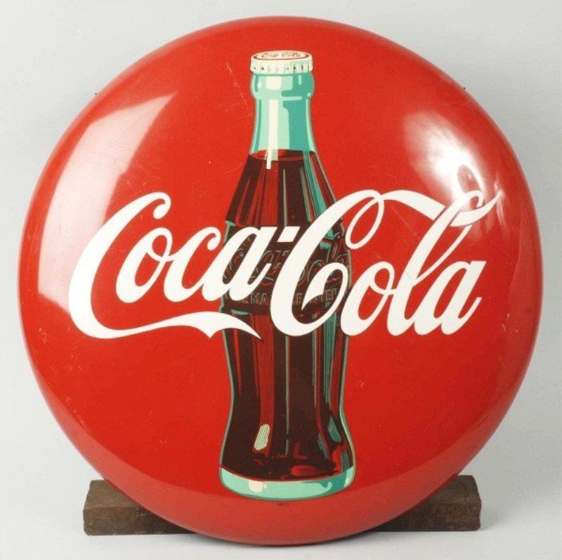 Tin Coca-Cola Button Sign.