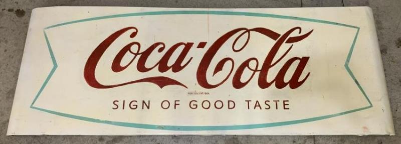 Coca Cola metal sign mounted on pcs of wood
