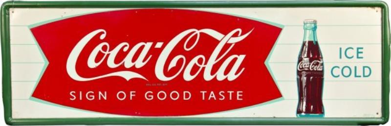 Coca-Cola "Sign Of Good Taste" Self-Framed Tin Sig