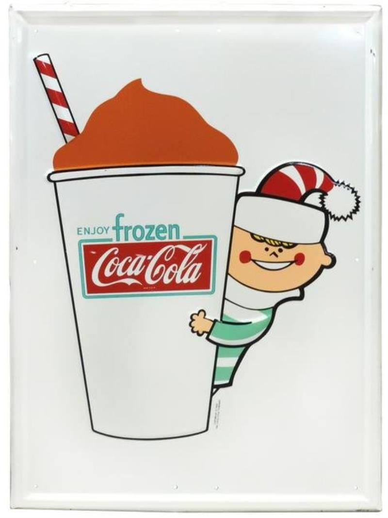Coca-Cola sign, "Enjoy Frozen Coca-Cola", self-framed