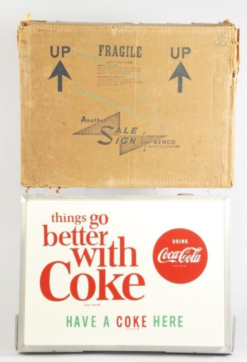 Metal & Plastic Coca-Cola Lighted Sign.