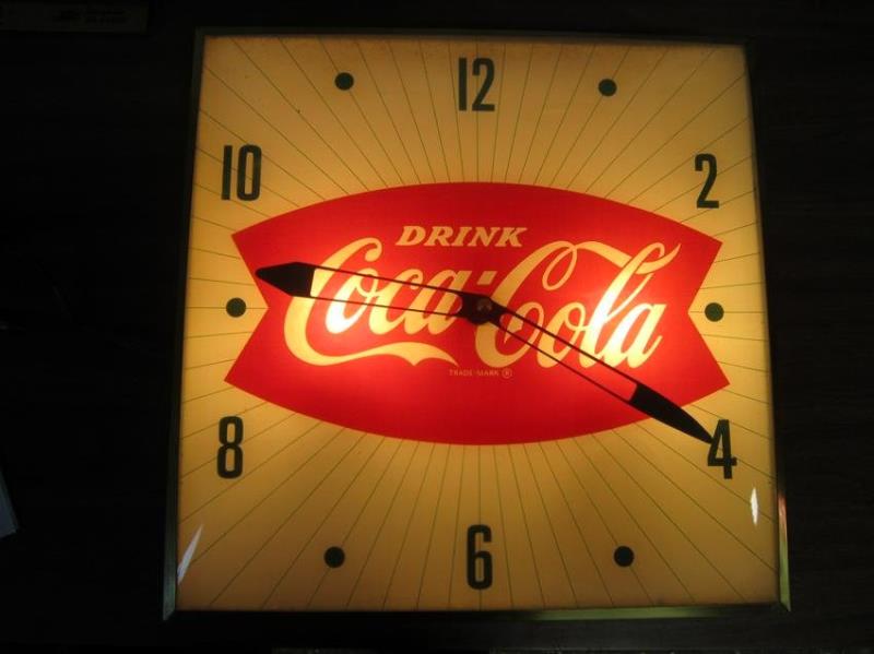 Vintage 1960s Pam Illuminated Coca-Cola Clock