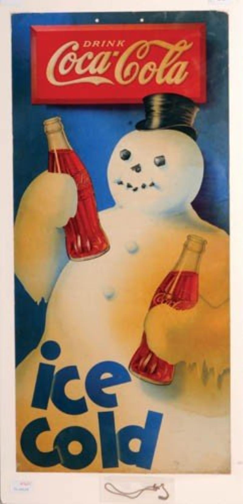 1936 Coca-Cola cardboard hanging sign