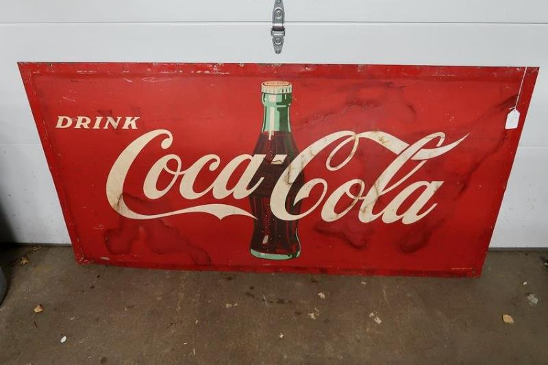 Large Drink Coca Cola Tin Exterior Building Sign