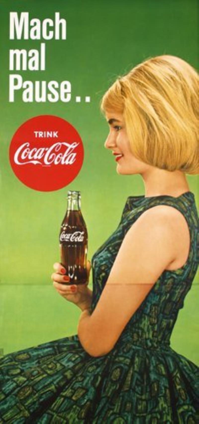 Large Original 1960s Coca Cola Poster