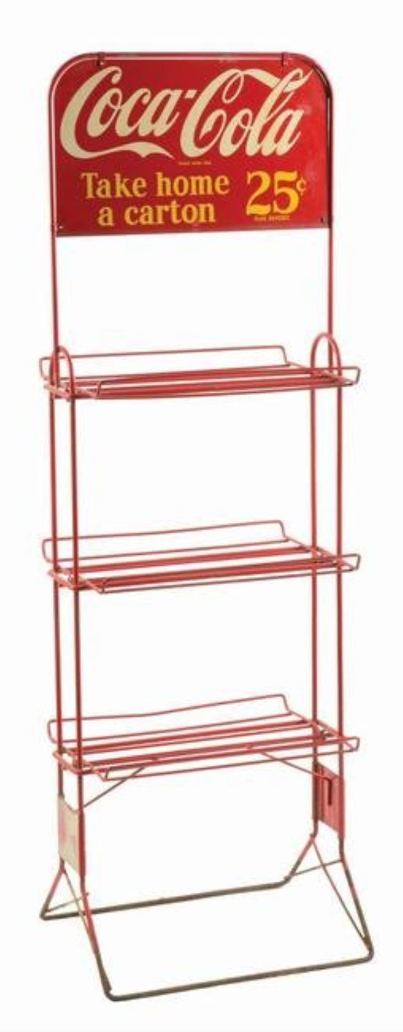 COCA-COLA 25¢ CARTON DISPLAY RACK.