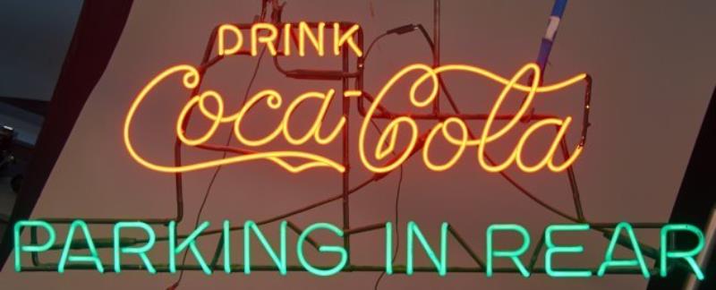 "Drink Coca Cola Parking In Rear" Neon Sign