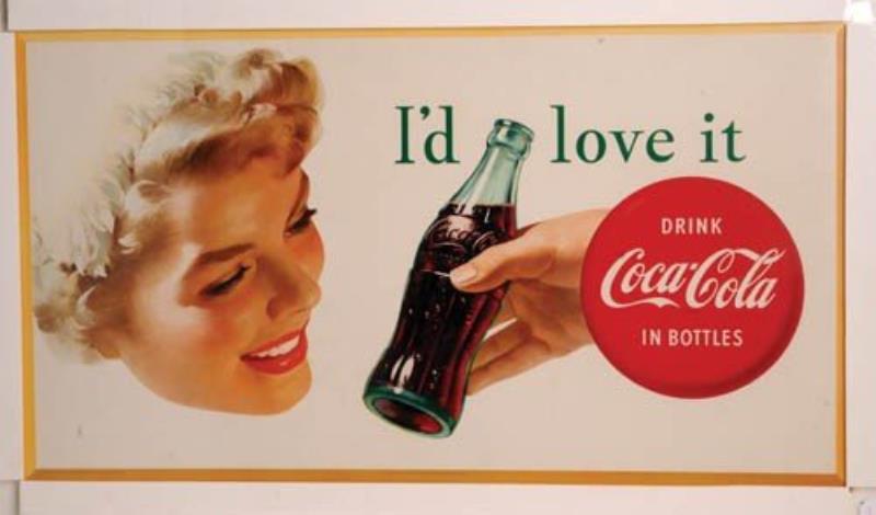 1953 Coca-Cola cardboard sign
