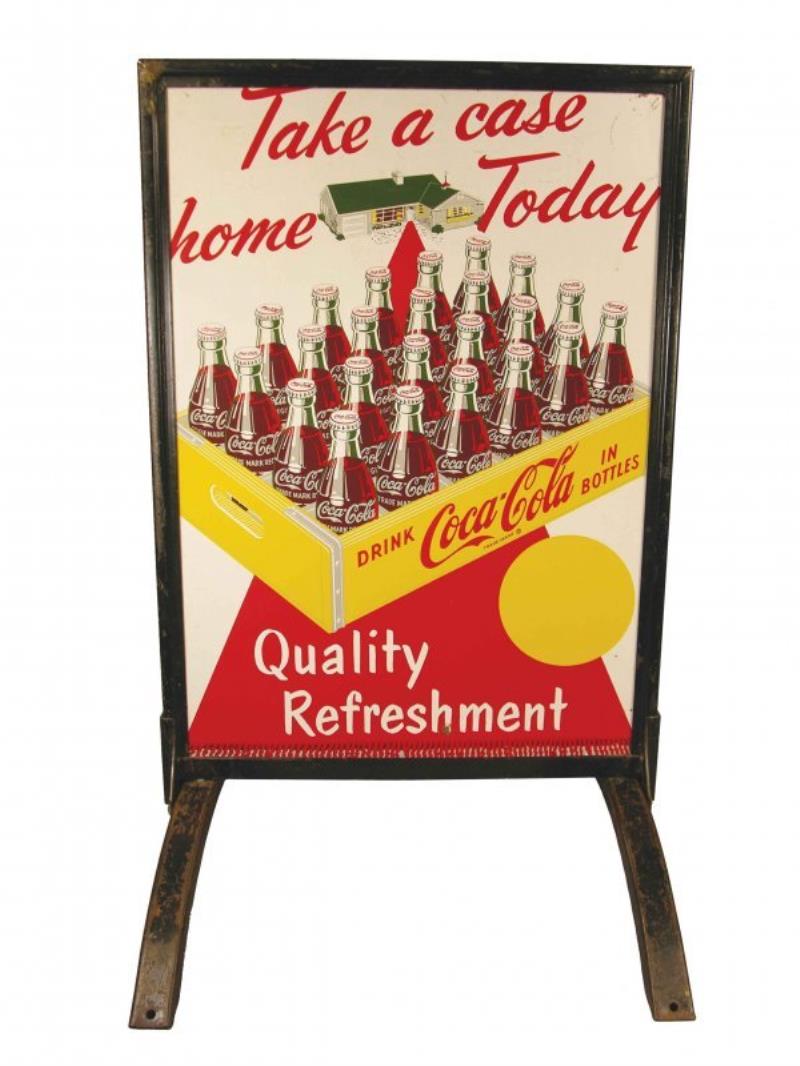 Coca Cola Tin/Iron Sidewalk Advertising Sign