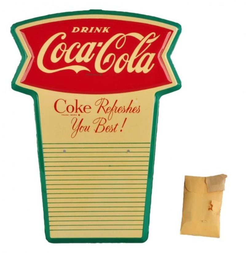 1960's Coca - Cola Tin Calendar Holder.