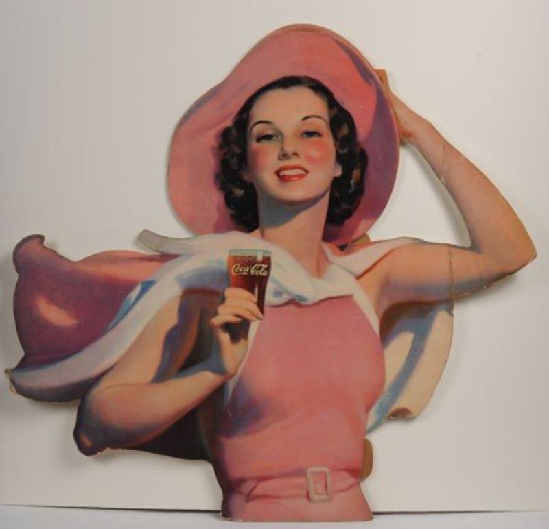 1936 COCA-COLA LARGE CARDBOARD CUT-OUT