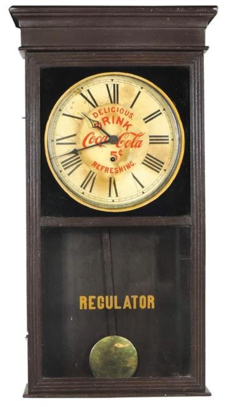 Coca-Cola Sessions Wall Regulator Clock, c1910,