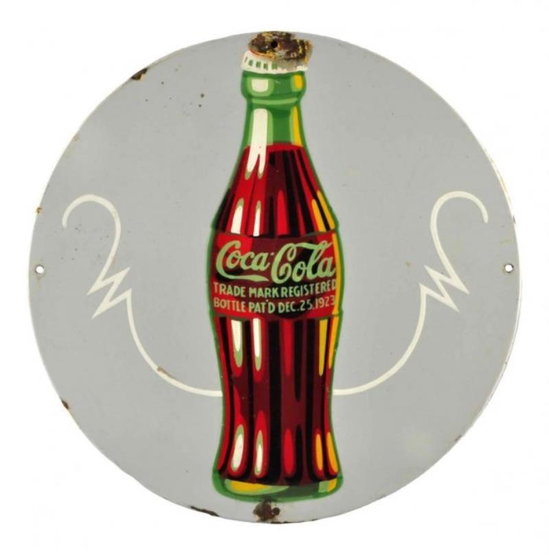 1930's Coca - Cola Porcelain Sign.