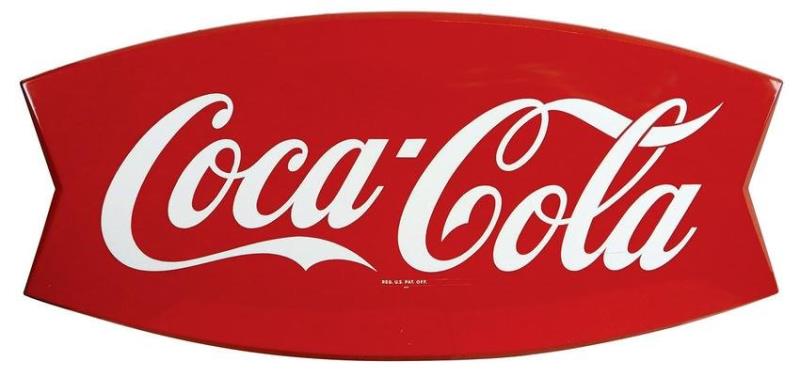 Coca-Cola Sign, deeply formed single-sided metal
