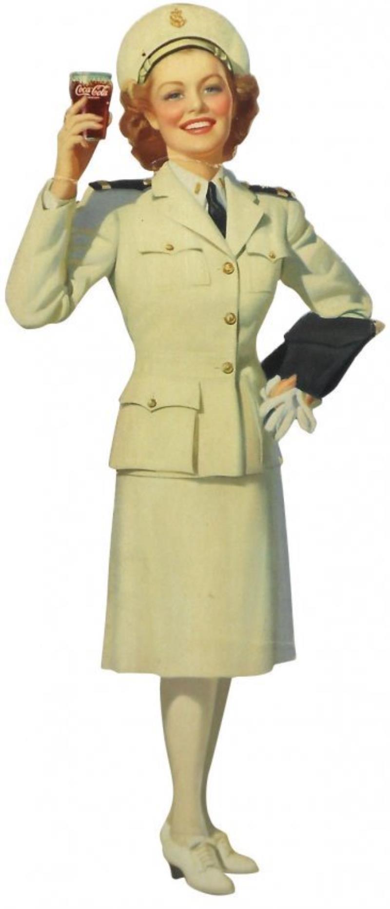 Coca-Cola cutout, "Service Girl," c.1943, white