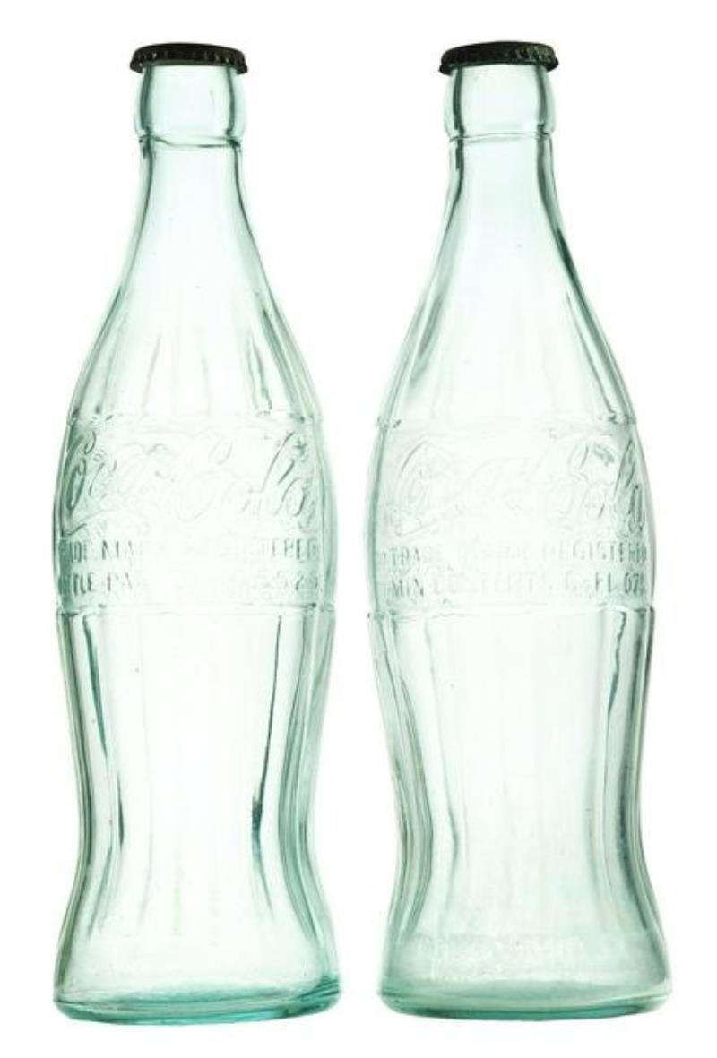 COCA COLA GLASS DISPLAY BOTTLES.