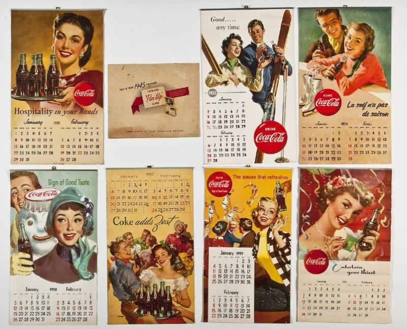 8 1940s & 50s Coca-Cola Calendars