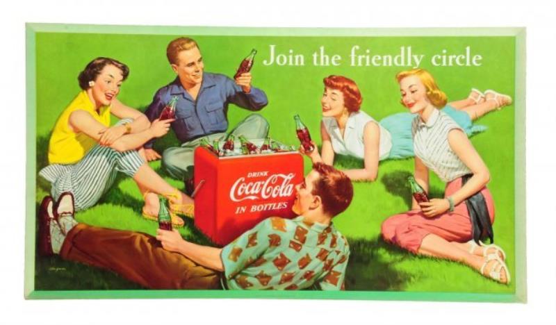 1954 Coca - Cola Cardboard Poster.