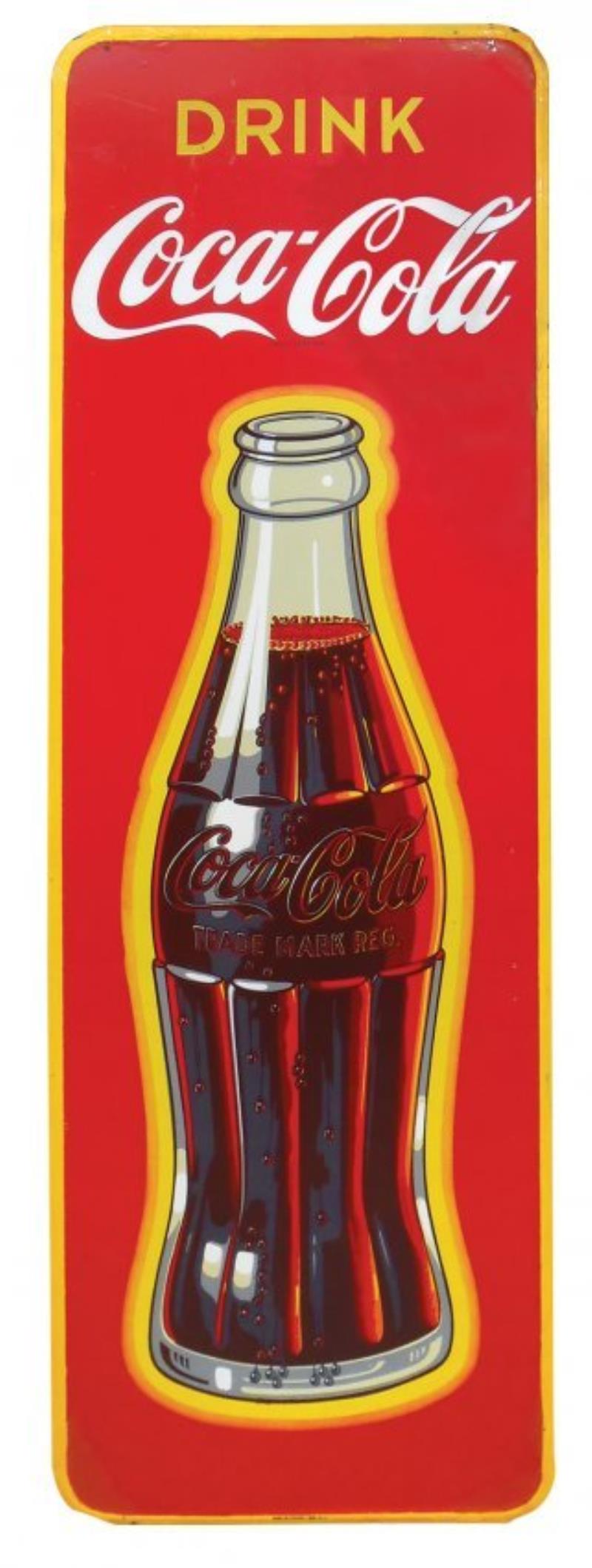 Coca-Cola sign, self-framed metal, made in Canada,