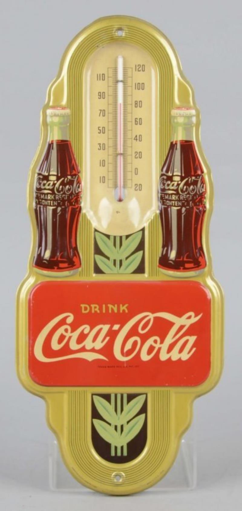 Art Deco Drink Coca Cola Advertising Thermometer