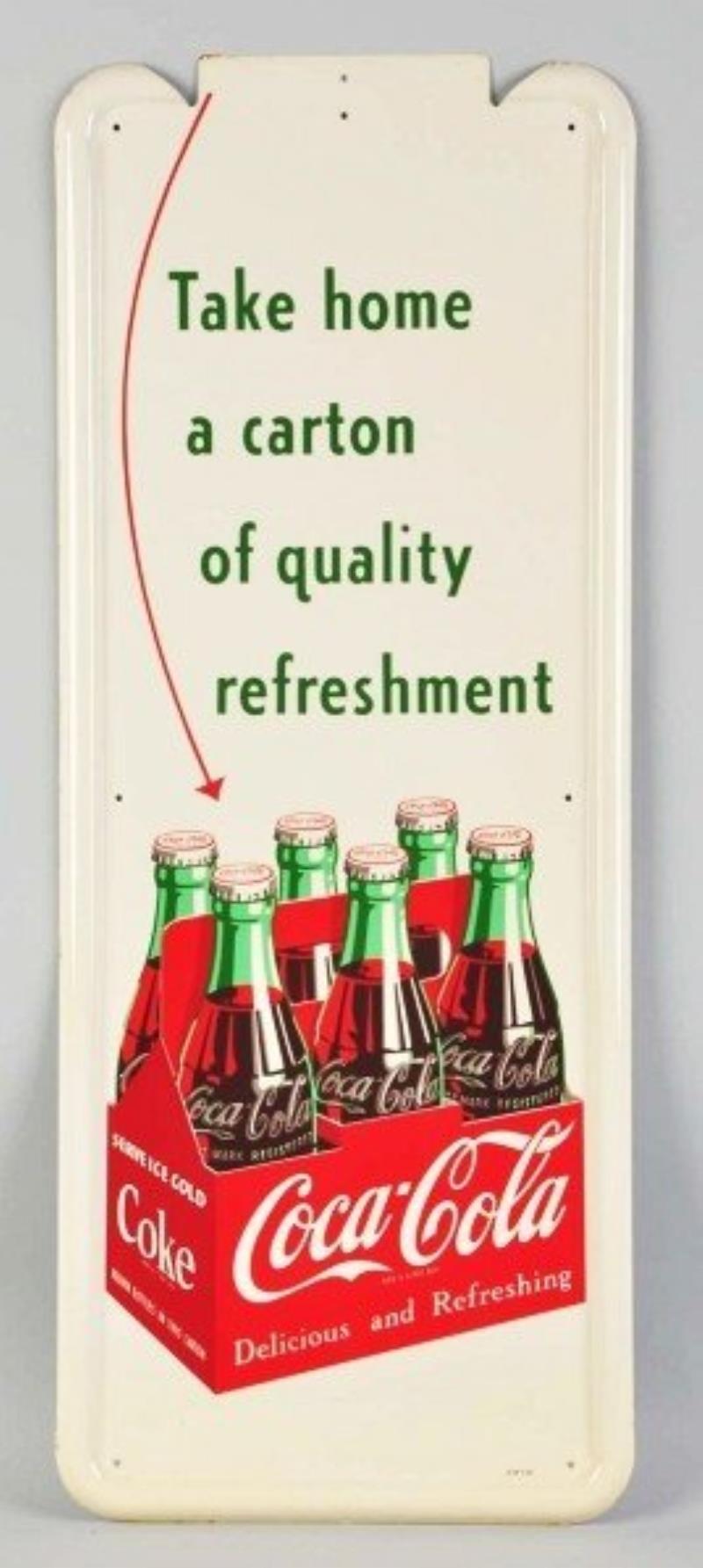 Tin Coca-Cola Pilaster Sign.