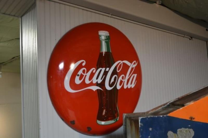 Coca Cola Button Sign- Porcelain 36"round