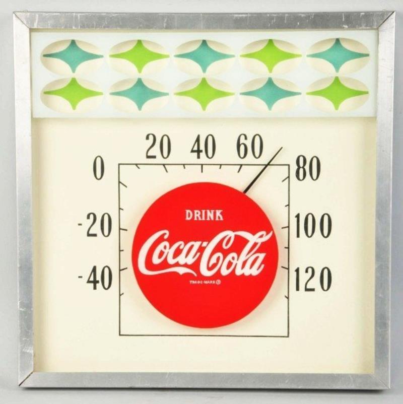 Unusual Glass & Aluminum Coca-Cola Thermometer
