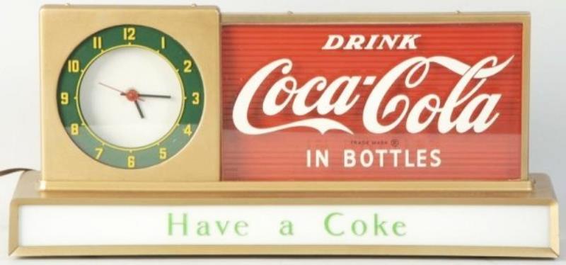 1950s Coca-Cola Countertop Clock/Sign.